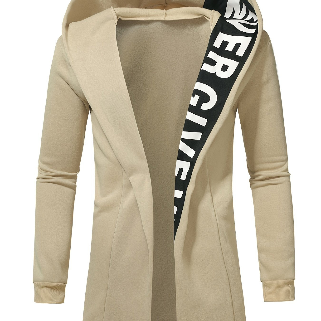 Chaqueta de cárdigan con capucha para hombre, de poliéster y elastano, color sólido, primavera y otoño, corte regular