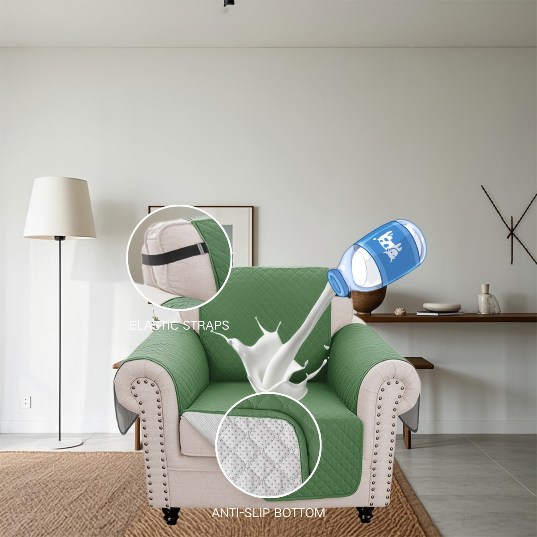 Anti-Slip Pet-Friendly Sofa Cover for Armchair, Loveseat, and Sectional in Modern Polyester