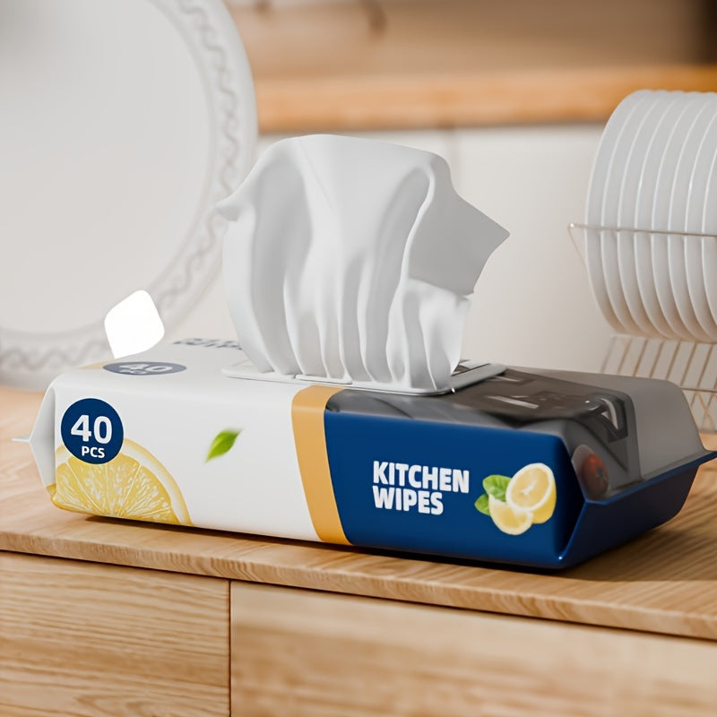 40 Household Kitchen Cleaning Wipes Multipurpose Towels for Oil Dirt Walls Floors