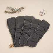 Set of 5 Reusable Bamboo Charcoal Baby Cloth Diaper Inserts with Elastic Layers