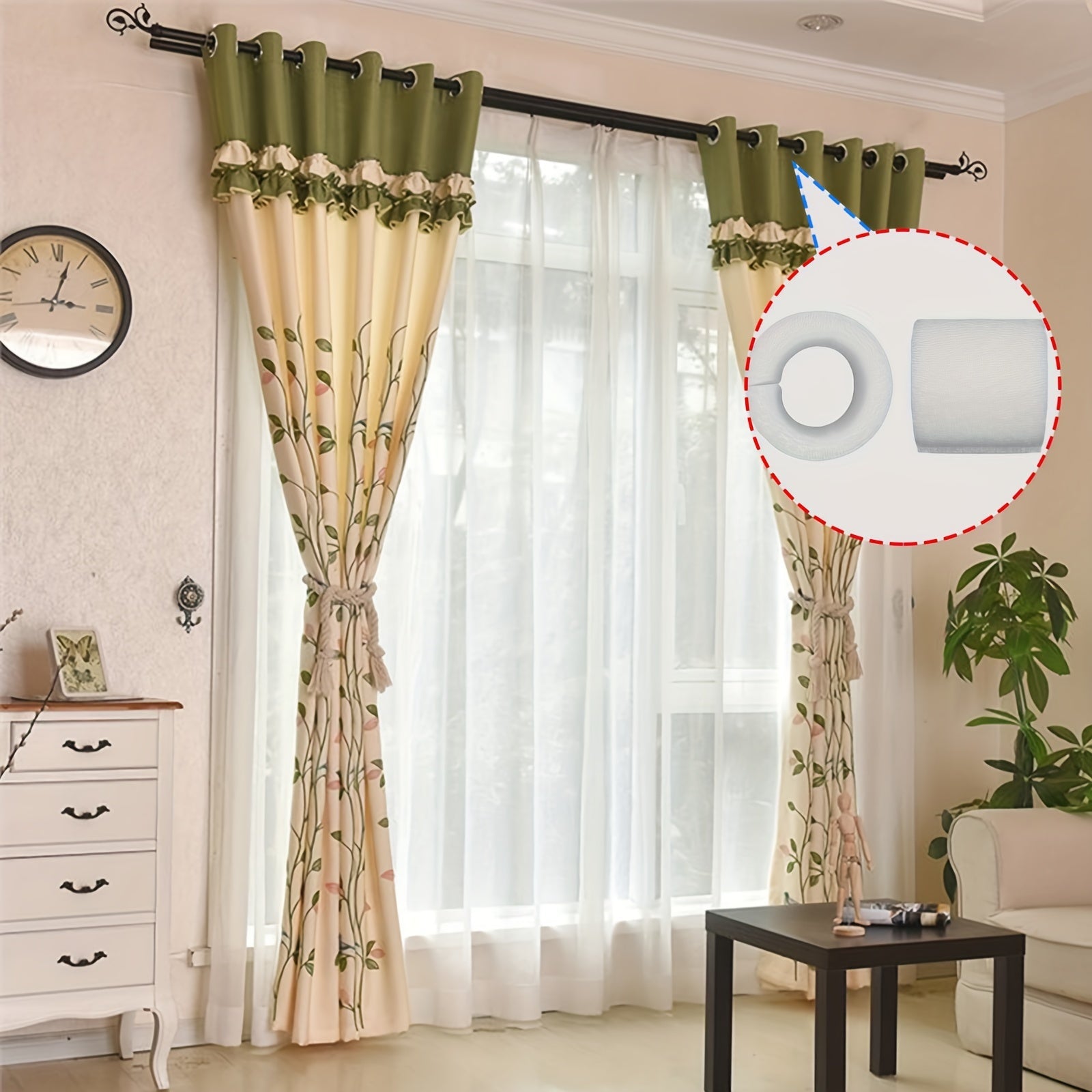 Foam Eyelet Curtain Spacers for Home Decor, Adjustable and Durable