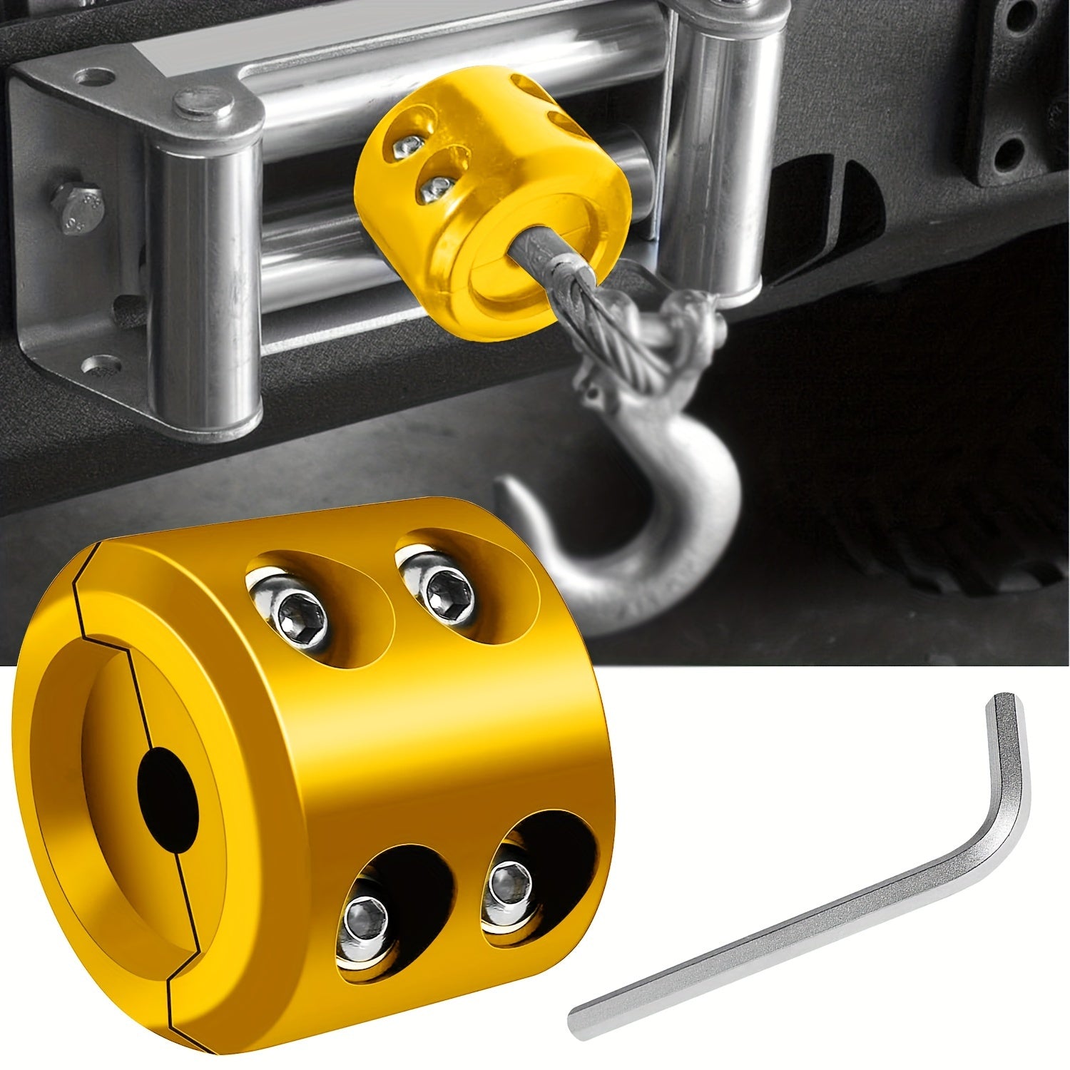 Rubber Winch Stopper Cable Hook Line Saver with Stainless Steel Screws