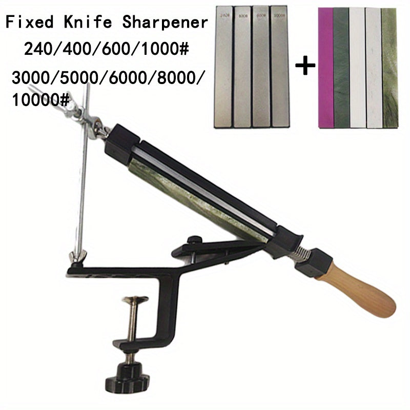 Qoʻlda ishlovchi pichoq silliqlash mashinasi, olmosli silliqlash toshi bilan mahkamlagich va ergonomik tutqich