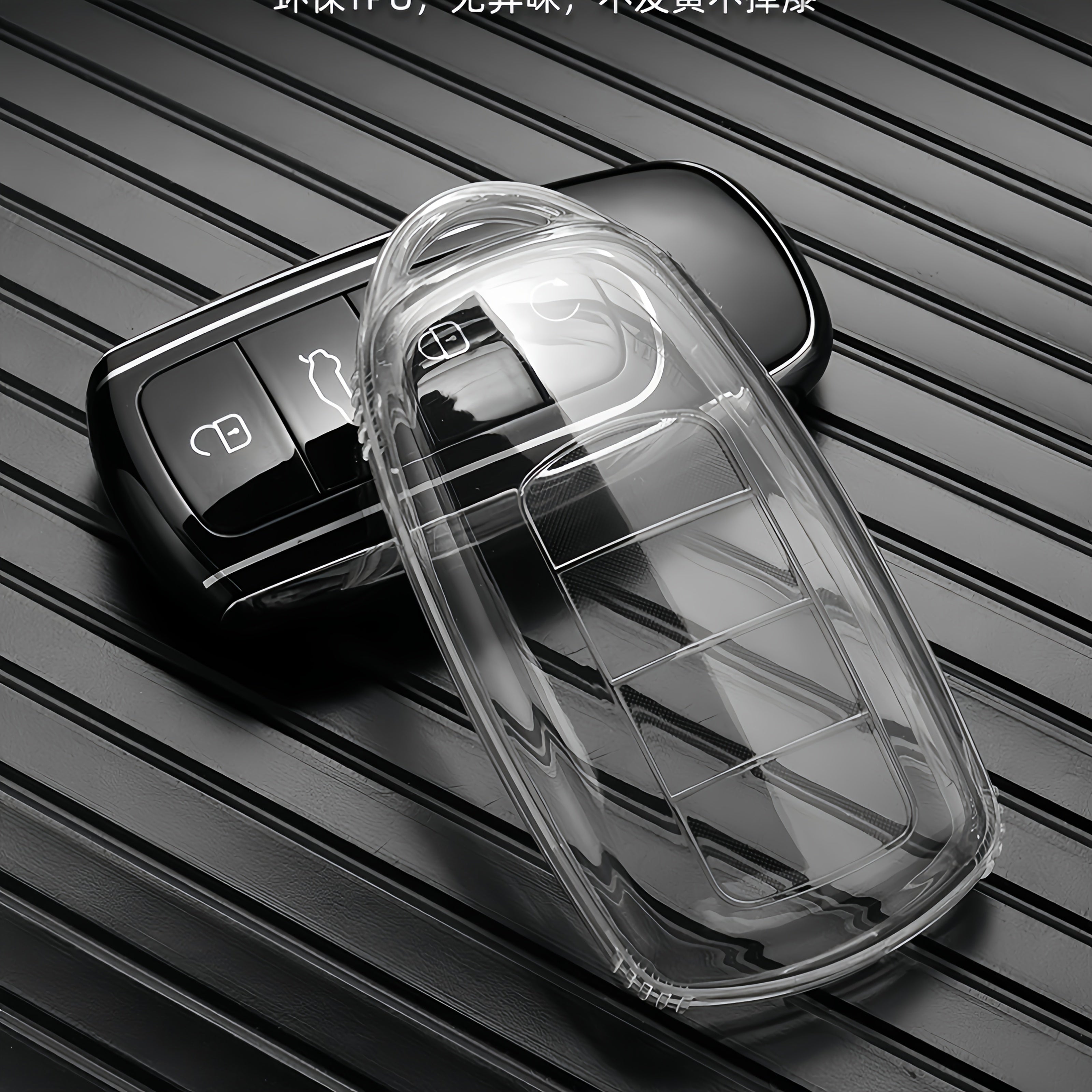 Car Key Cover TPU Minimalist 4 Button Slots for SUV and Sedan