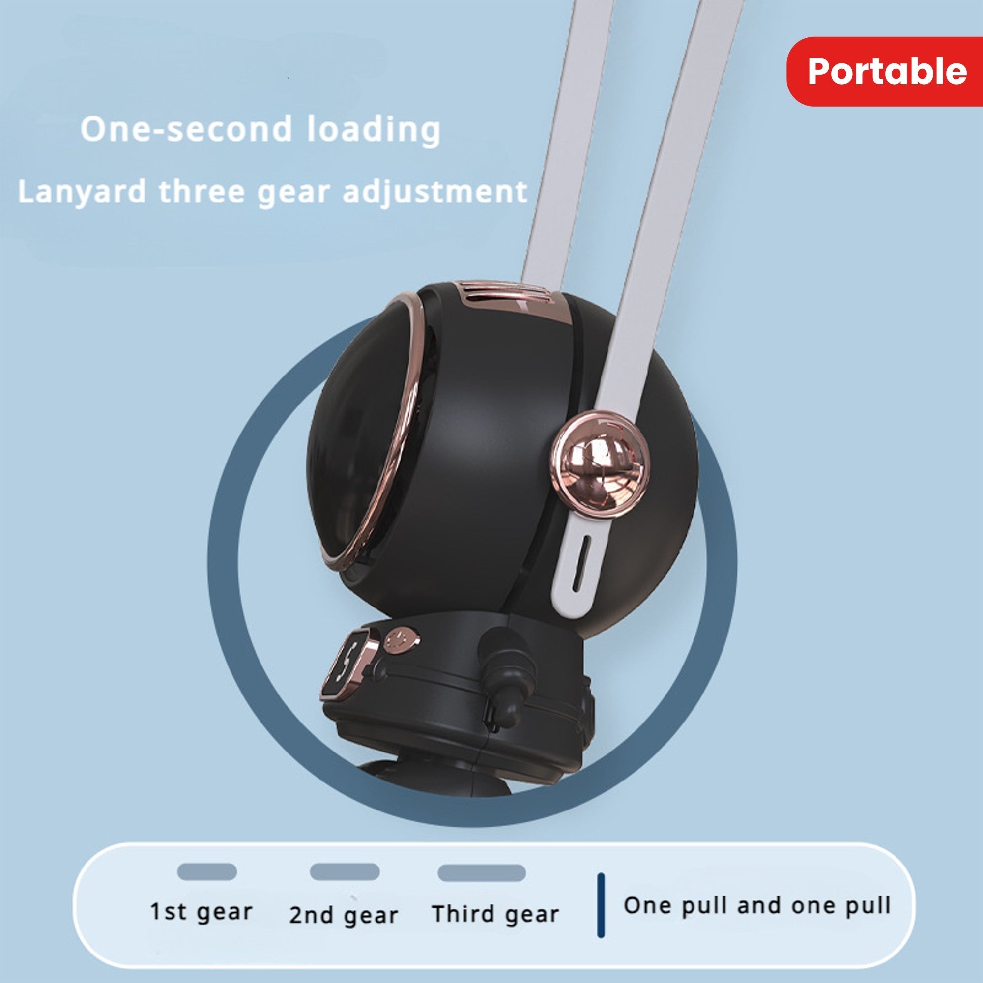 Portable Electric Fan Mini Hand Fan with Three Speeds, Rechargeable, USB Charging