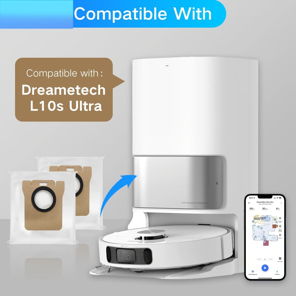 Set of 10 Sealed Dust Bag Replacements for Robot Vacuum Cleaners