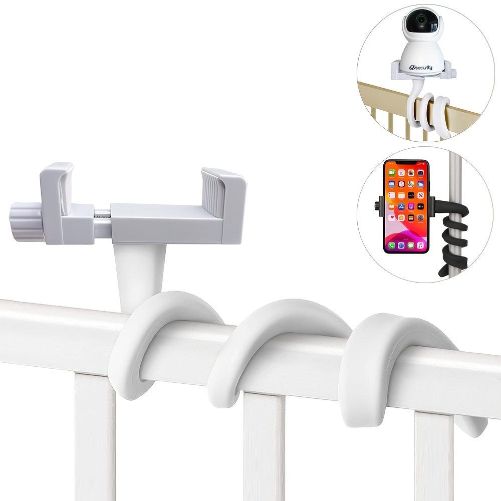 Flexible Camera Mount for Indoor Monitors and Cameras, Silicone Grip, Aluminum Alloy, Clip Attachment