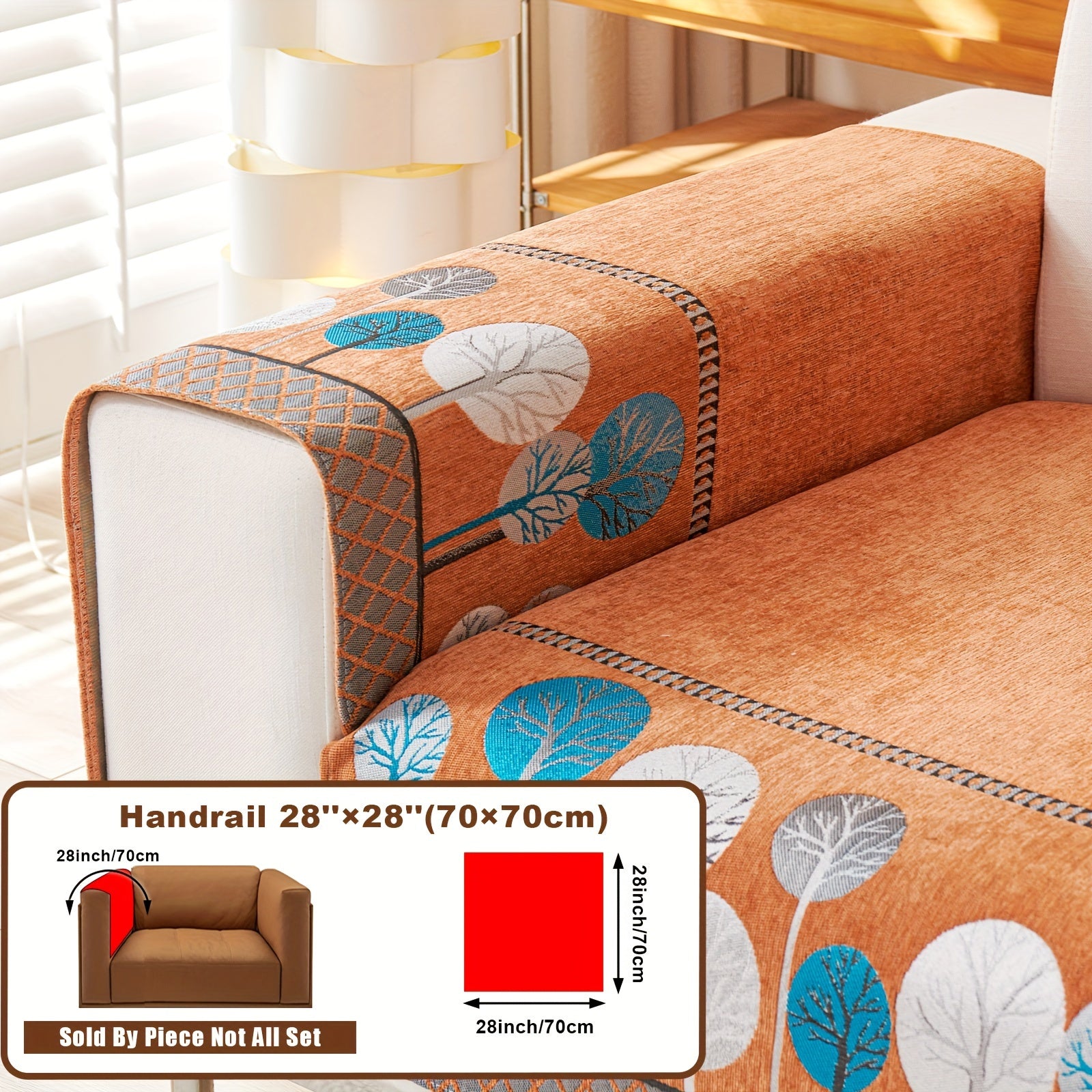 Boho Chic Jacquard Chenille Sofasi Qoplamasi Oygʻon Daraxt Mavzusi Boshqalar uchun Yoqimli Qattiq Yuvilishi Oʻz-oʻzidan yopishmaydigan Bardoshli Qalinlashtirilgan 4 oʻrindiqli kresloni mos keladi