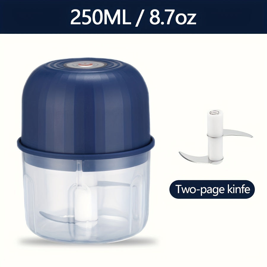 Portable Mini Food Chopper, Rechargeable, 3 Stainless Steel Blades, Wireless Kitchen Mixer