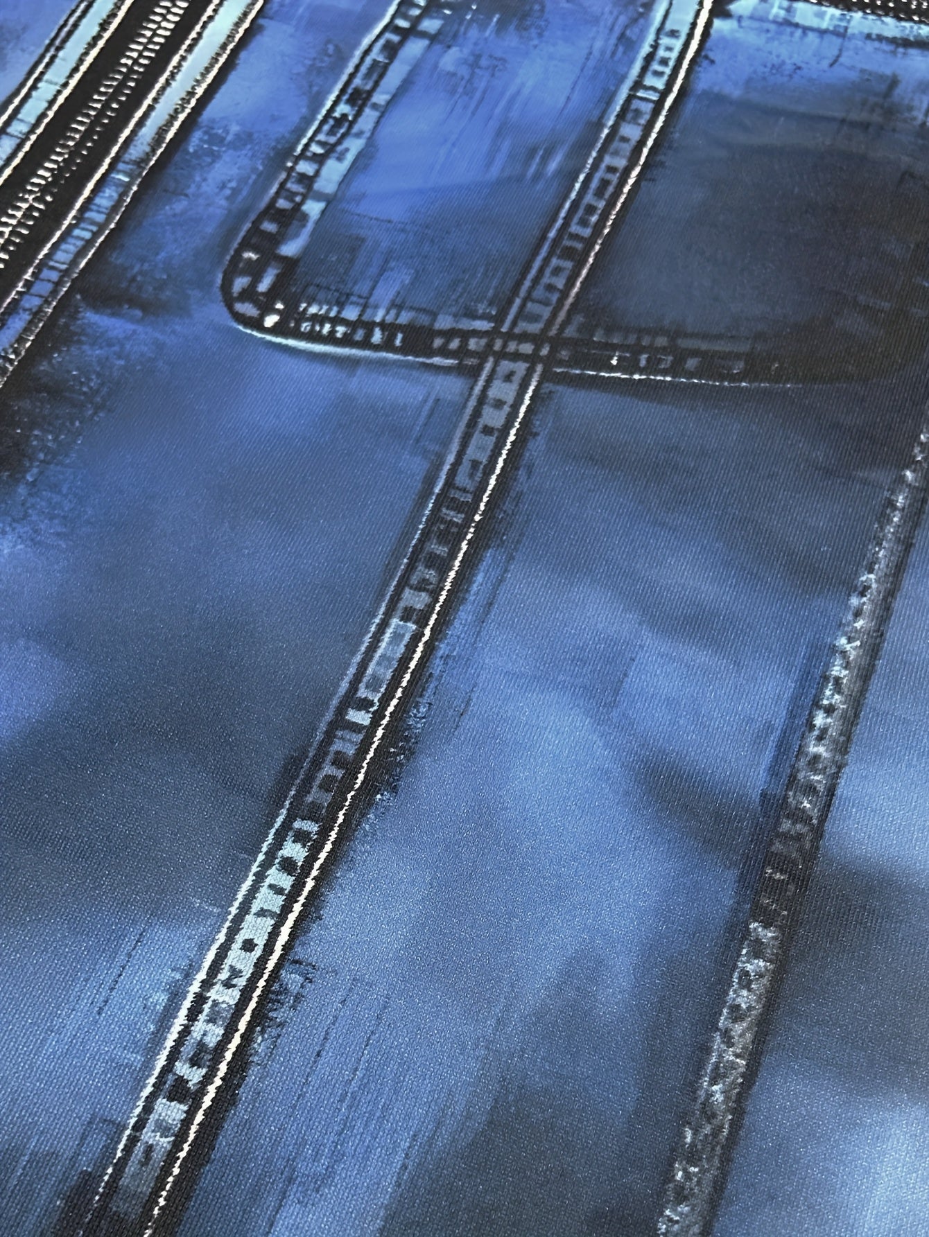 Plus Size Men's Hooded Jacket Digital Print Faux Denim Zipper Full Print Streetwear