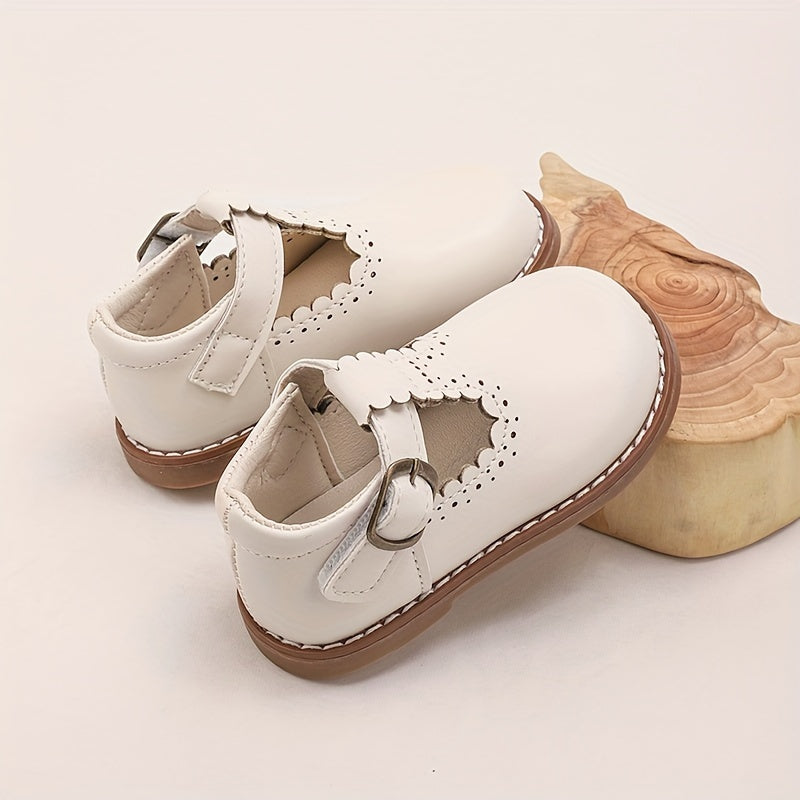 Girls' Mary Jane Shoes Low Top Solid PU Rubber Block Heel for Young Princesses