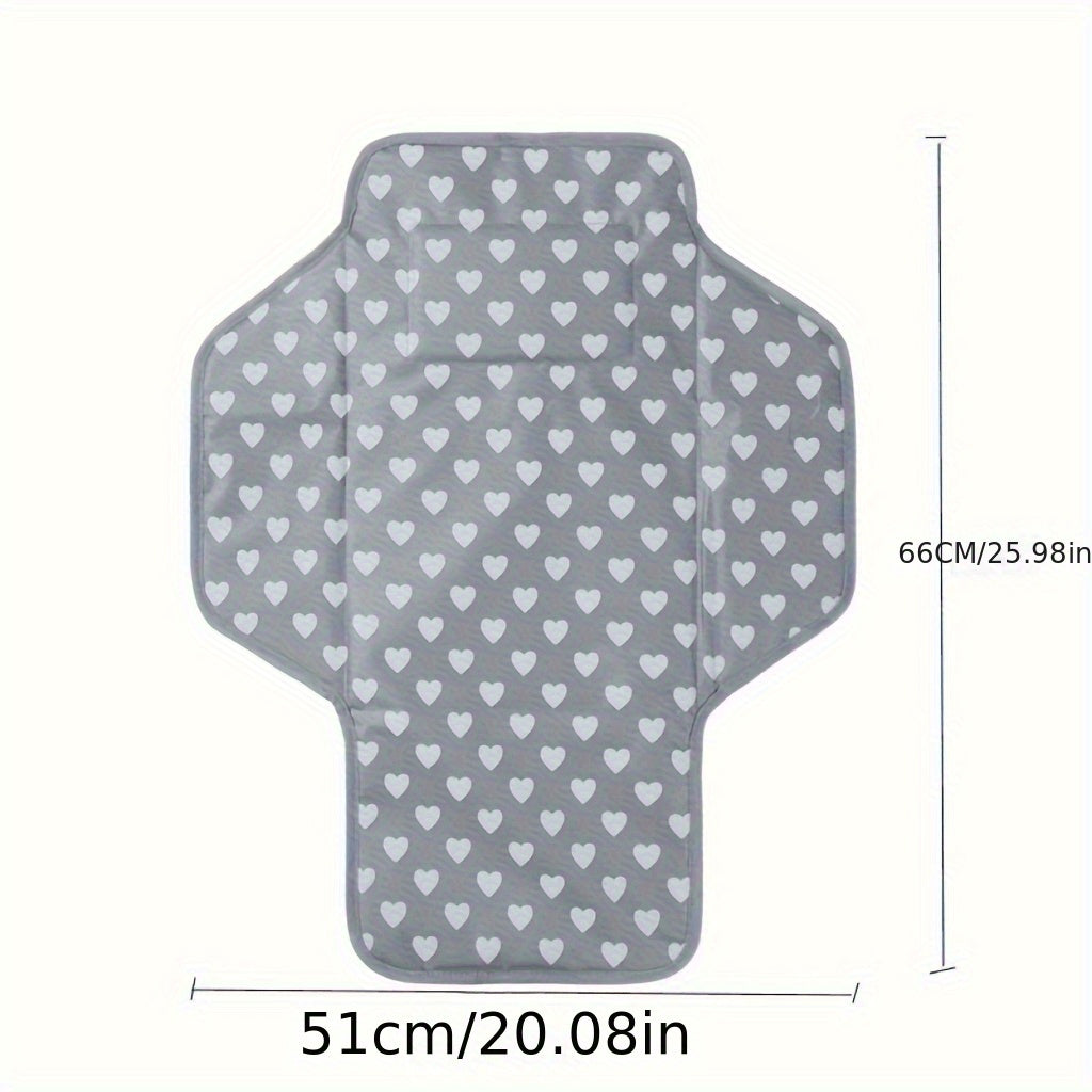 Kids Diaper Changing Pad Waterproof Foldable Travel Mat Gray Polyester