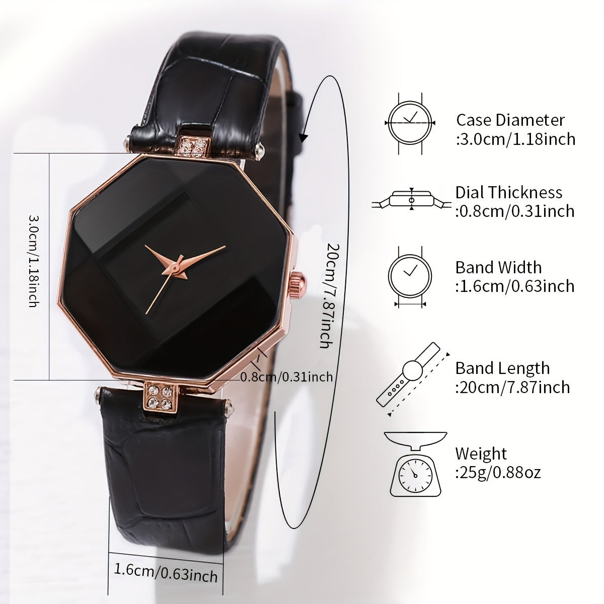 Set of 2 Women's Quartz Watches with Leather Straps Alloy Pointers and Bracelets