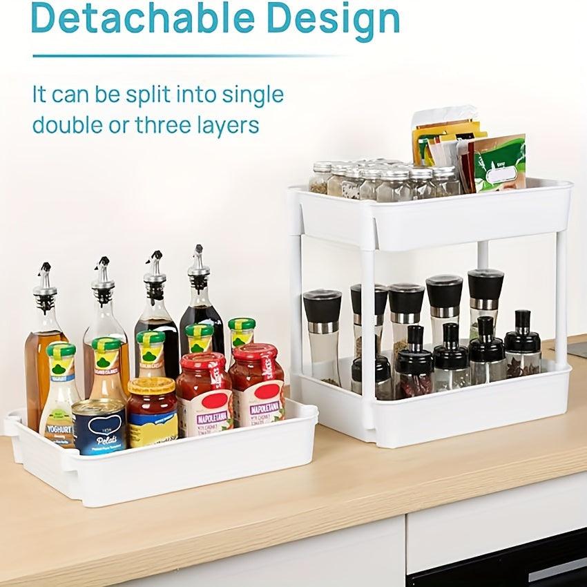 Heavy-Duty Plastic Utility Cart with Wheels, Multi-Purpose Floor Organizer