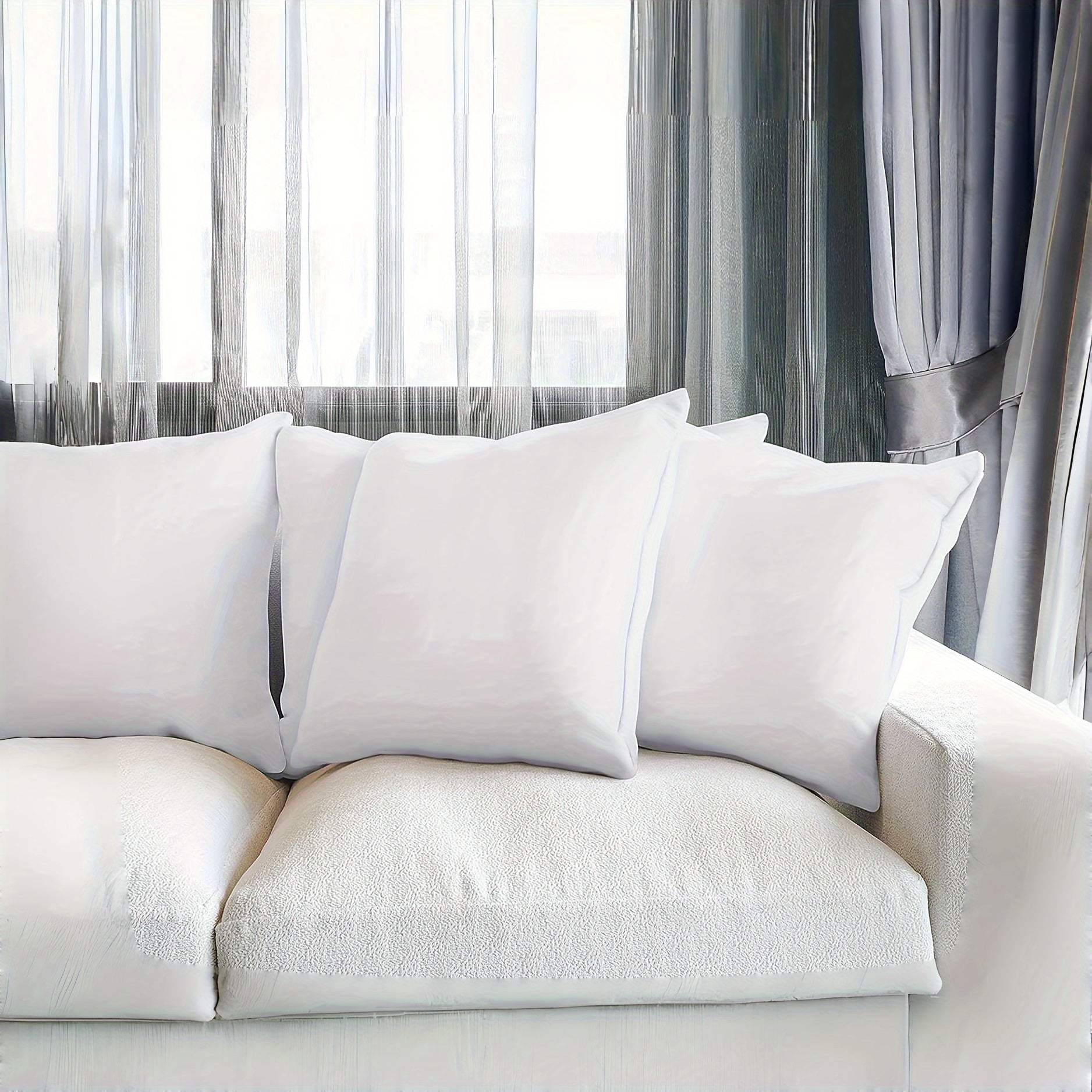 White High-Elasticity Pillow Inserts for Sofa Bed Patio Decor Set of 6