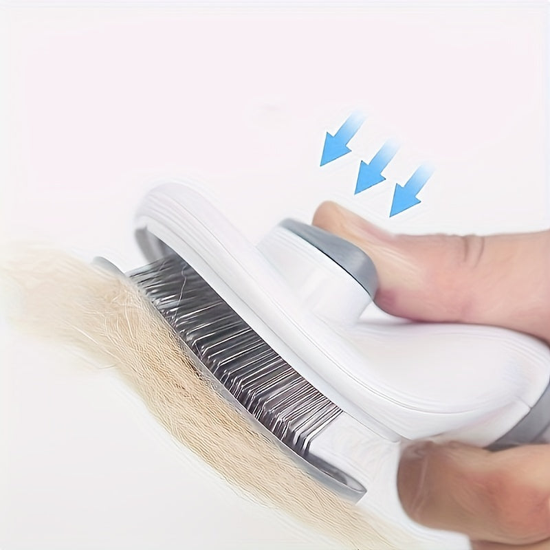 Self-Cleaning Pet Deshedding Comb for Cats and Dogs with One-Click Hair Removal and Automatic Floating Design