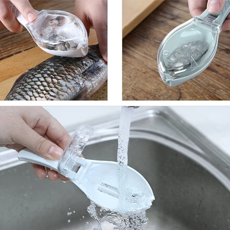 Fish Scales Brush With Lid Plastic Fish Scales Remover Scale Peeler Cleaner