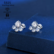 925 Silver Stud Earrings with 2-Carat Mozambique Stone for Women