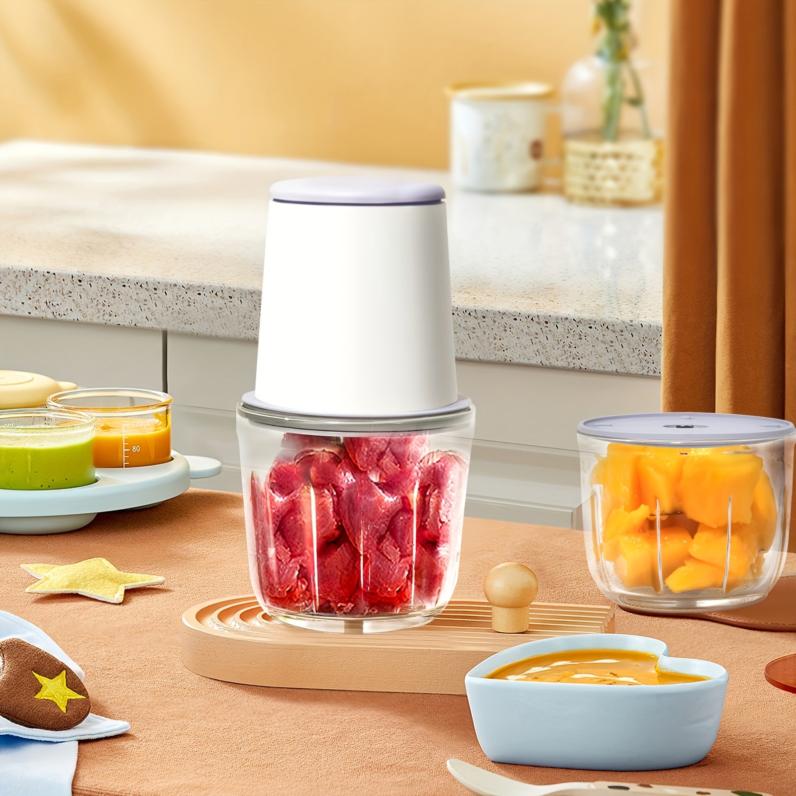 Electric Food Processor 8 Cup Capacity with Sharp Blades for Meat Fruits Vegetables Nuts