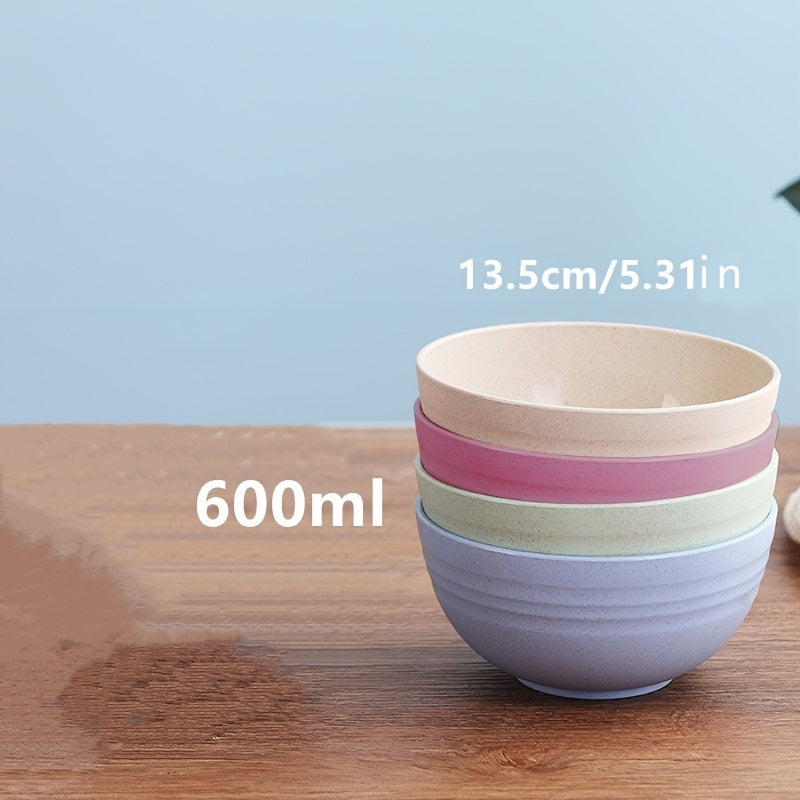 4 ta yuqori sifatli, sindirilmaydigan bug'doy somonidan yasalgan pastell rangli idishlar to'plami. Mikroto'lqinli pechda va idish yuvish mashinasida yuvish mumkin, BPA dan holi, zanglamaydigan, uy yoki ofis uchun ideal.