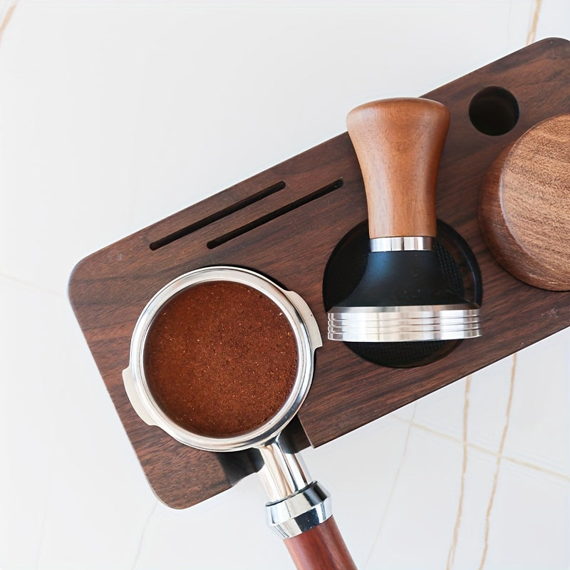 Espresso Tamper Stainless Steel Wooden Handle for 51/53/58mm Machines