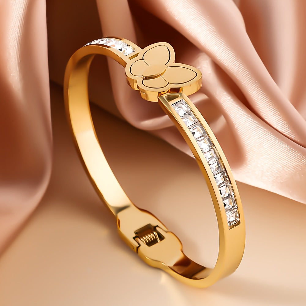 Gold Plated Butterfly Charm Bracelet Hypoallergenic Fade-Resistant Jewelry for Women
