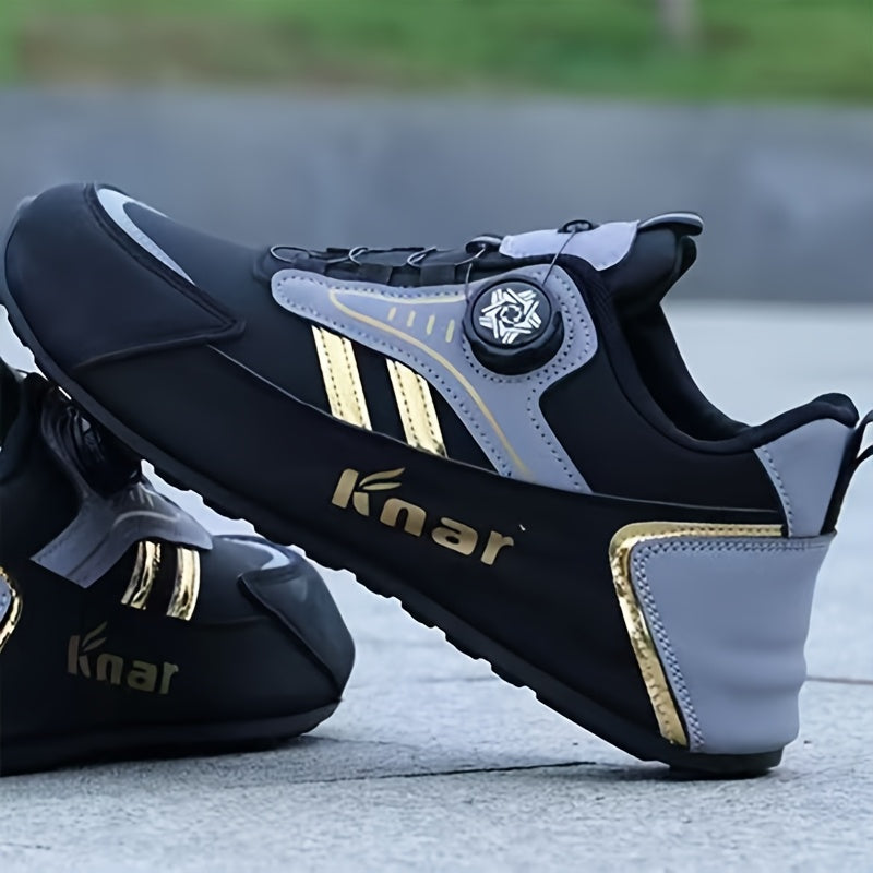 Men's Fashion Sneakers Low Top Black Gray Non Slip EVA Insole Casual Sports Exercise