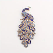 Vintage-Inspired Rhinestone Peacock Brooch for Women Elegant Jewelry Accessory