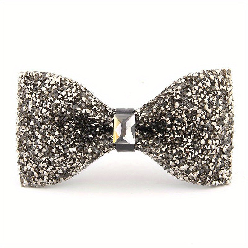 Men's Bow Tie with Faux Diamond Knot for Weddings and Formal Events