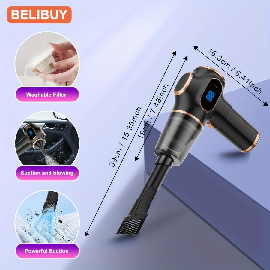 Aspiradora portátil para coche 2 en 1 ligera y recargable con múltiples herramientas