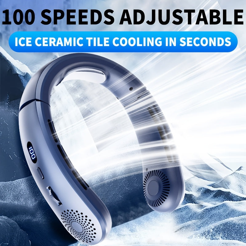 2025 Portable Neck Fan Bladeless USB Rechargeable Hands-Free Indoor Outdoor