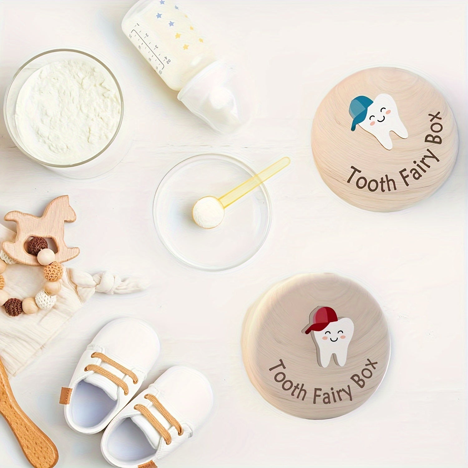 Caja de almacenamiento de dientes de madera 3D para recuerdo, regalo por diente de caída para niños y adultos