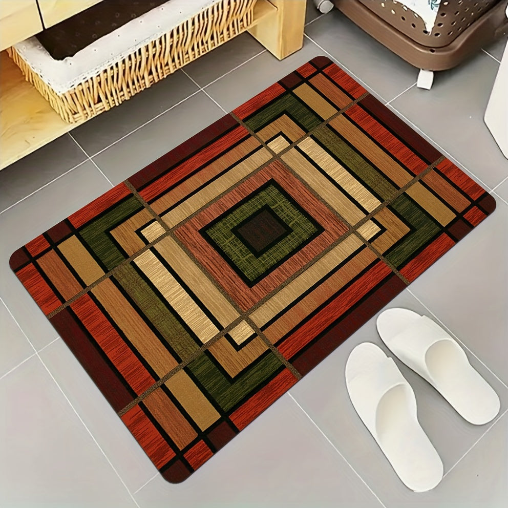 Alfombra de cocina antidesgaste vintage, tapete absorbente para lavandería y pasillo