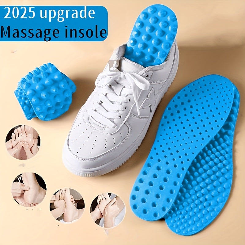 Unisex Breathable Shock-Absorbing Massage Insoles for Running and Walking