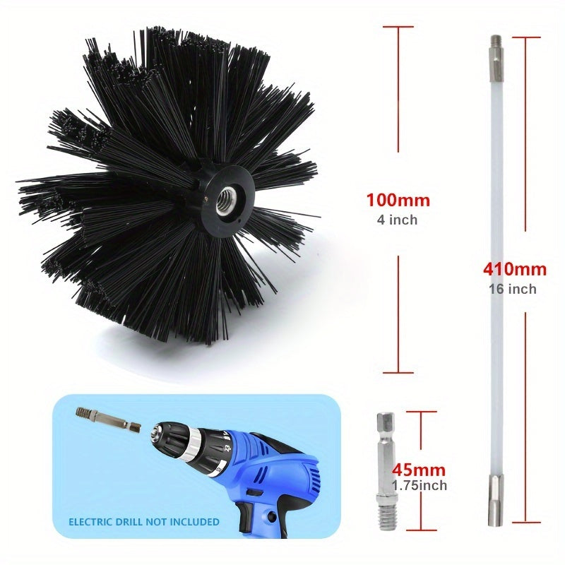 Dryer Vent Cleaning Brush Kit 26-Piece Flexible Rods Extend Up to 9.14 Meters