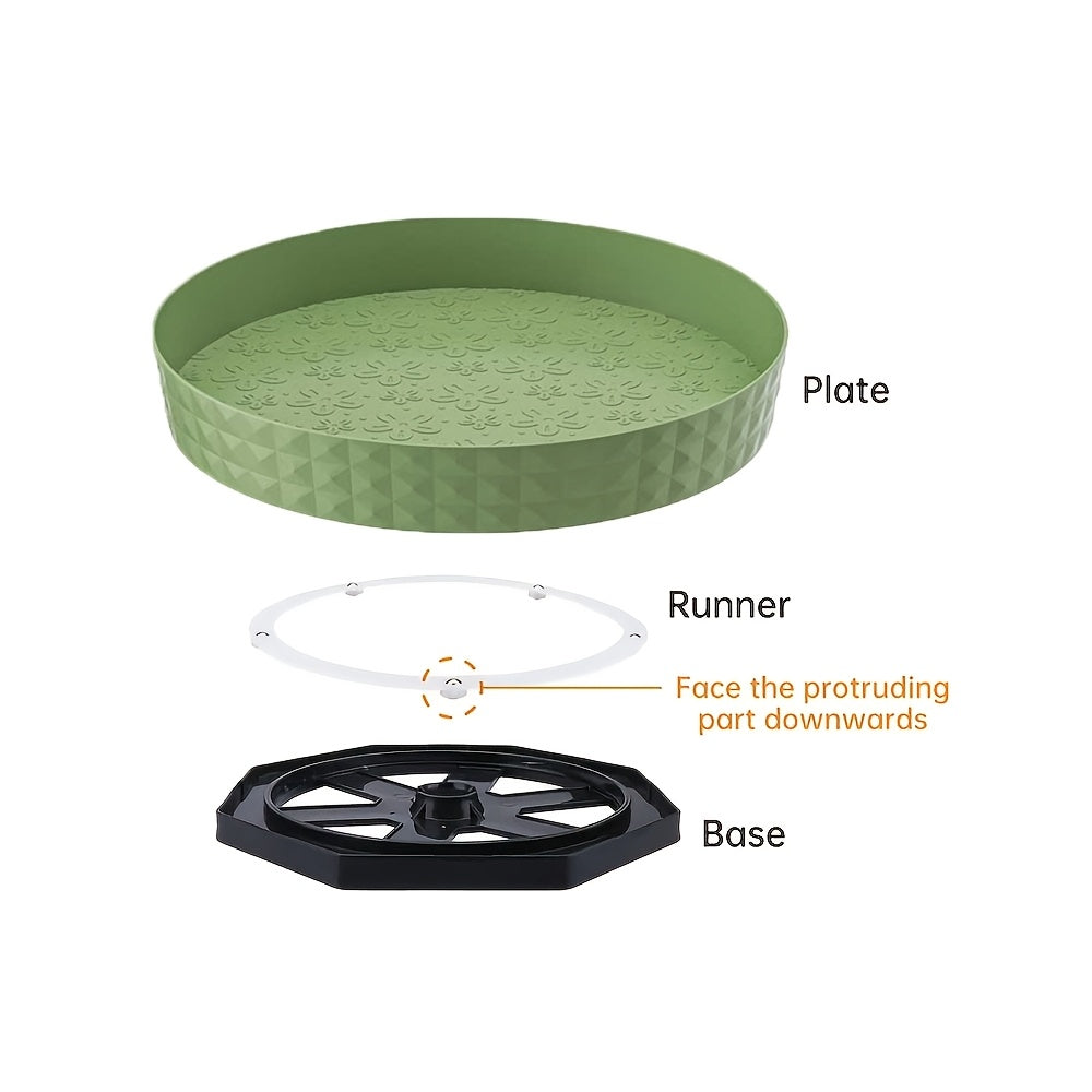 Spinning Spice Rack Organizer with 360° Rotation, Kitchen Storage, Plastic Tray