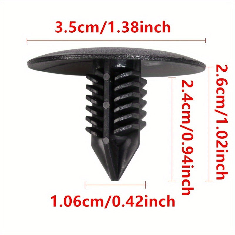 20pcs Black Plastic 10mm Car Wheel Arch Lining Splash Guard Clips