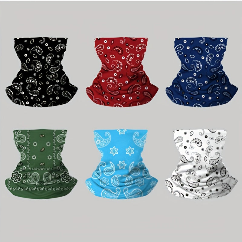 Стильная маска для лица с узором пейсли для защиты от солнца для женщин - дышащий, ветрозащитный воротник для рыбалки и велоспорта