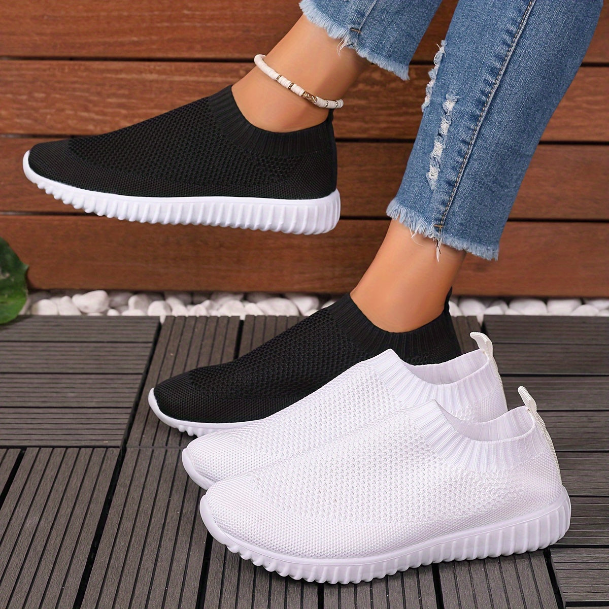 Women's Slip-On Sneakers Lightweight Breathable Casual Shoes All-Season