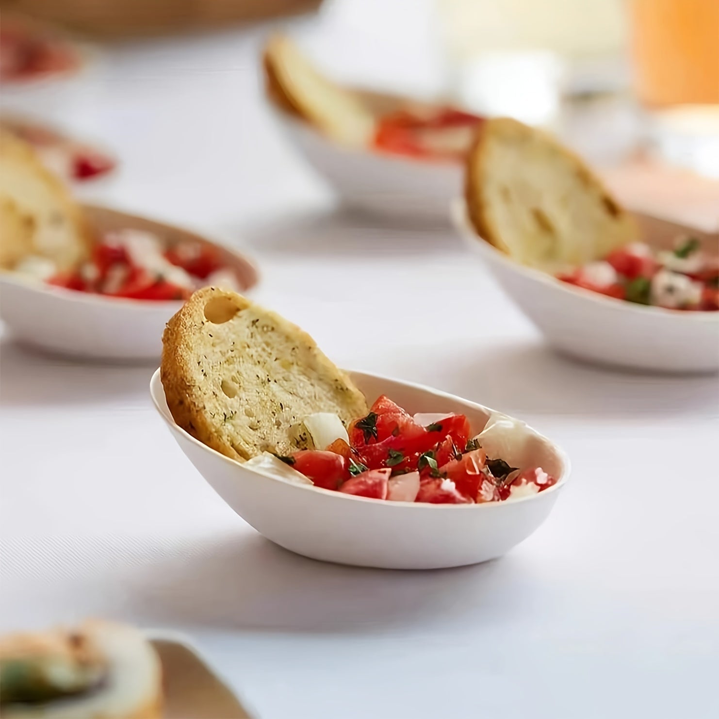 Disposable Egg Shaped Bowls 50 Pieces Sugarcane Slag 7.62cm for Serving Seasonings