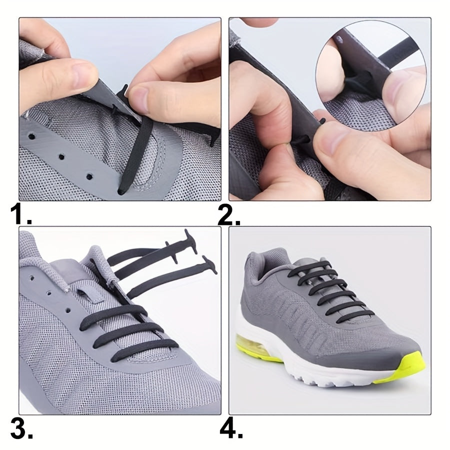 16 Pcs Elastic No-Tie Shoelaces Silicone Quick-Fit Durable Replacement