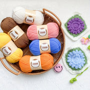 Morandi Color Yarn Set with 4 Strands 50g for Crochet Projects Blanket Clothes Tote Bag Slippers