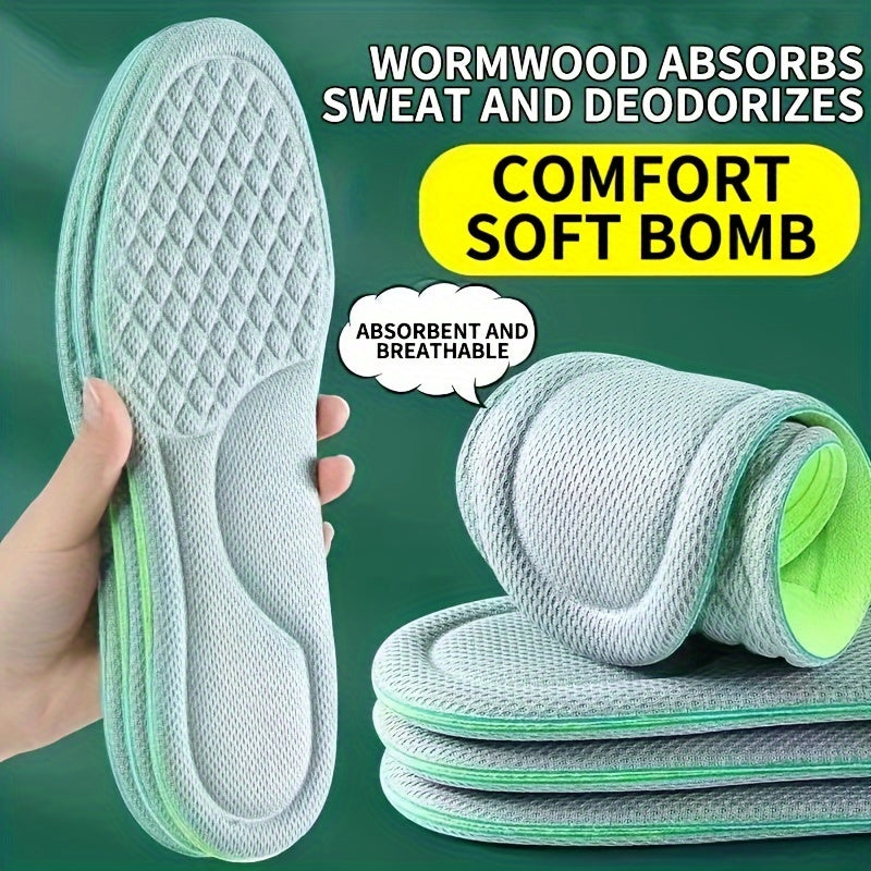 Unisex Memory Foam Insoles Odor-Removing Shock Absorbing for Sports Casual