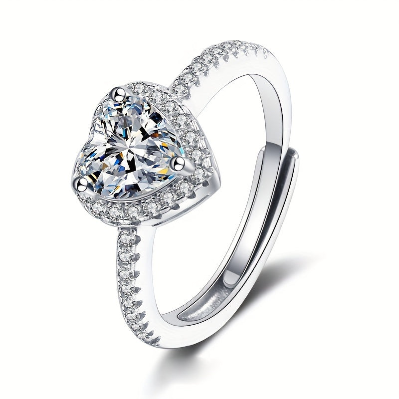 Uchun ajoyib yurak shaklidagi zirkoni to'y uzuk - Ideal 14-fevral sovg'asi, mis halqa