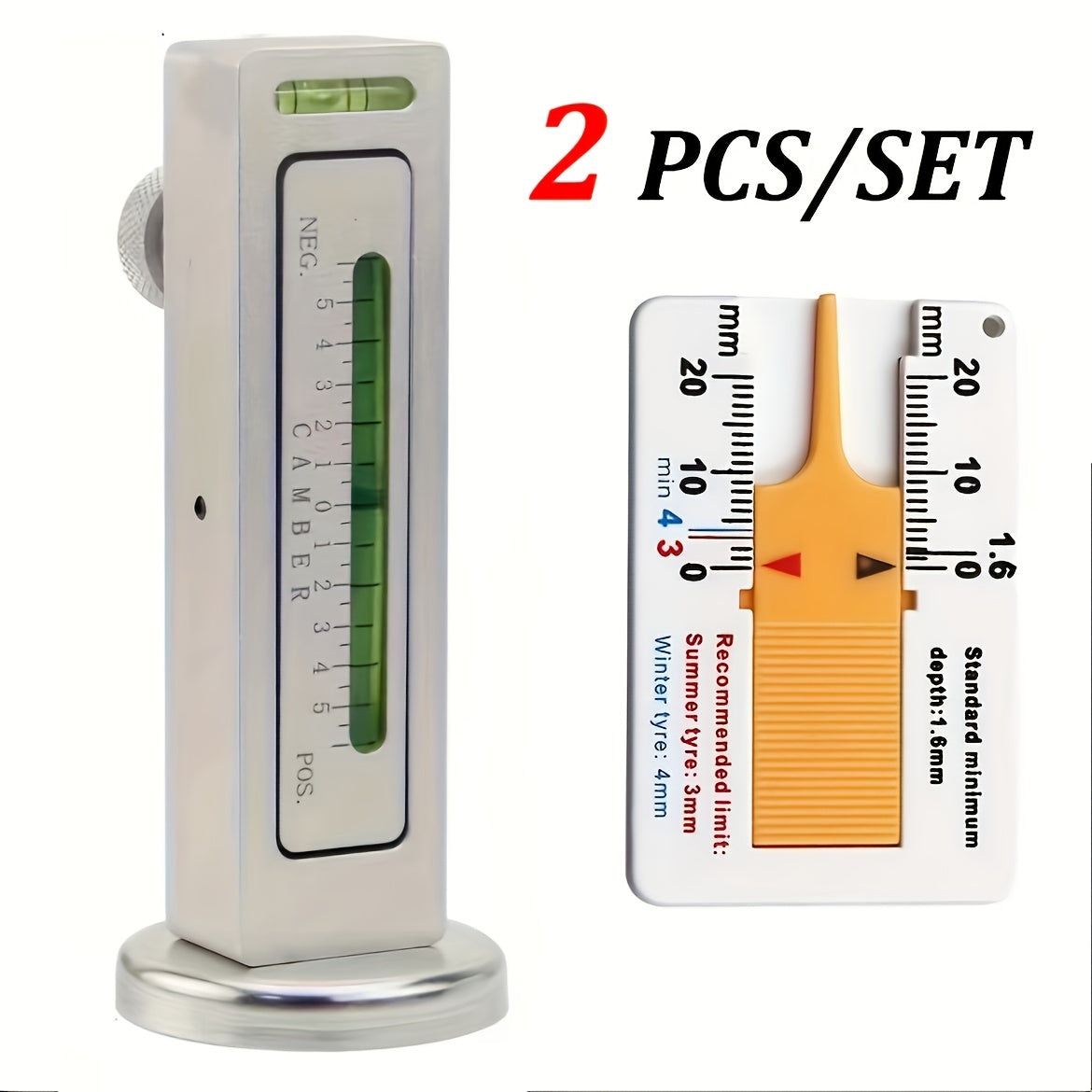 2pcs Titanium Alloy Magnetic Wheel Alignment Tool Set Adjustable Camber Caster Gauges