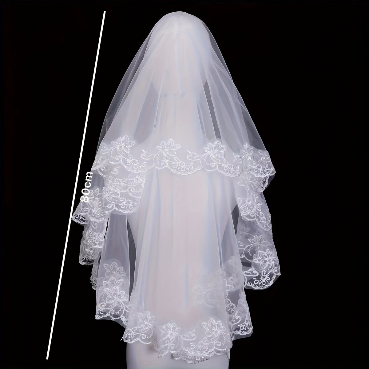 Toʻy va fotosuratlar uchun Bridal Veil Lenta Toʻqima Gul Mavzusi Polyester