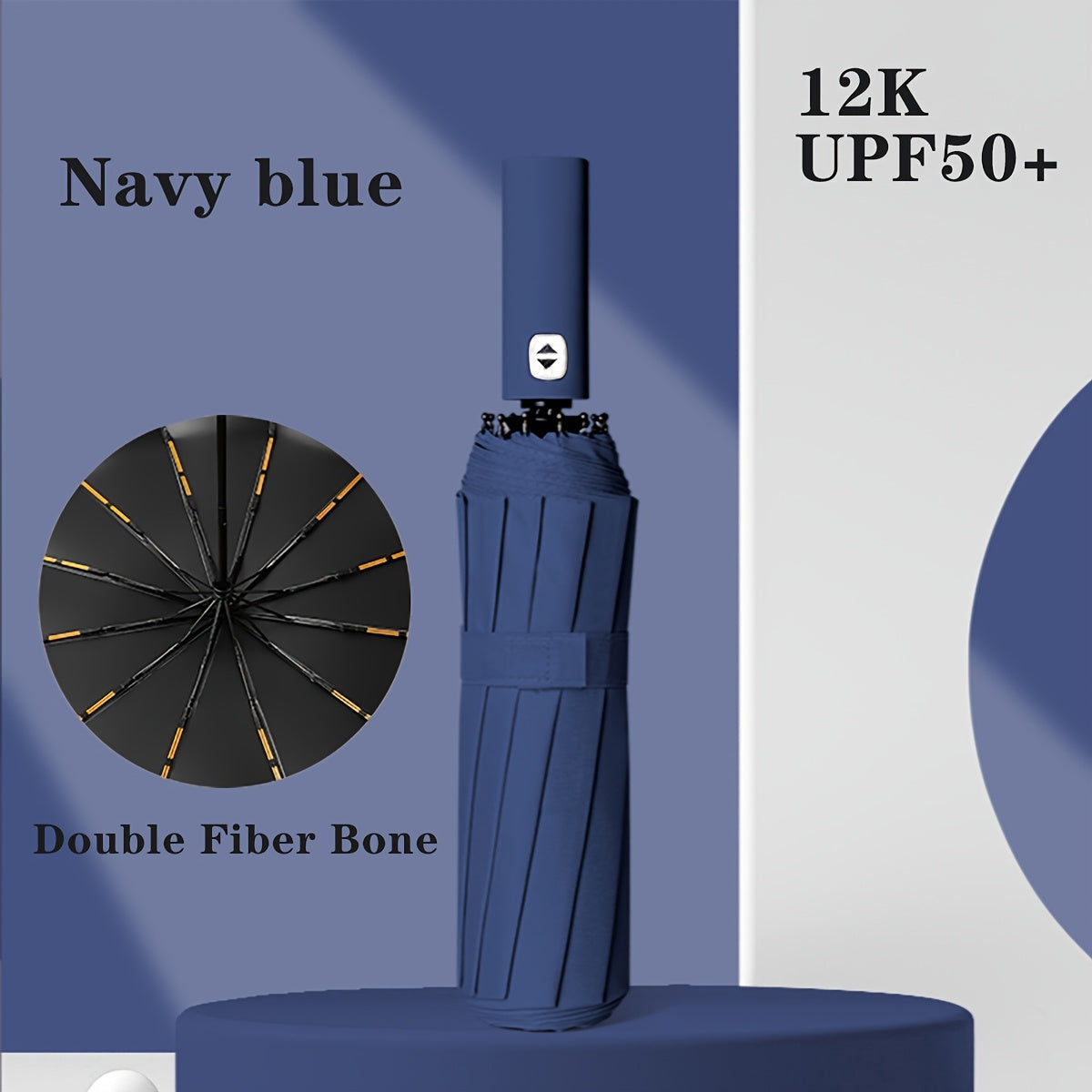 Large Double-Ribbed Automatic Sunshade Umbrella Oversized Wind-Resistant for Two People