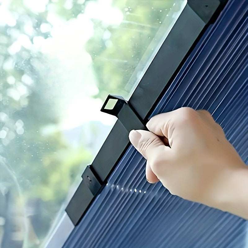 Retractable Car Sunshade UV Resistant Heat Insulating Adhesive Curtains 46CM