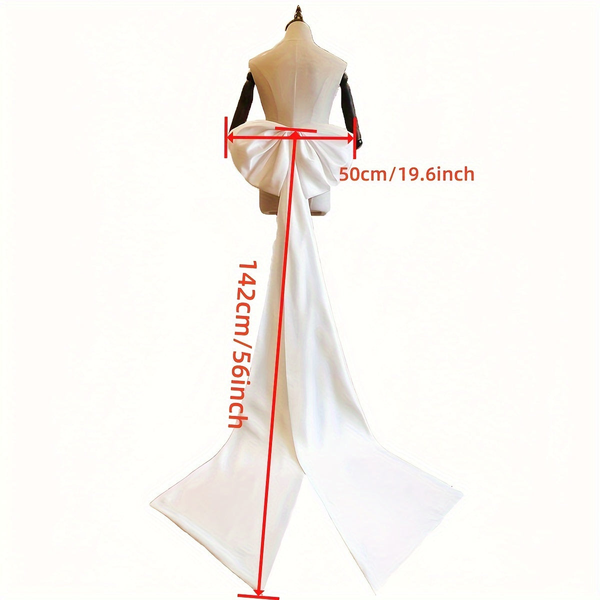 Satin Bow for Wedding and Prom Dresses 49.78cm x 149.86cm Bridal Accessory