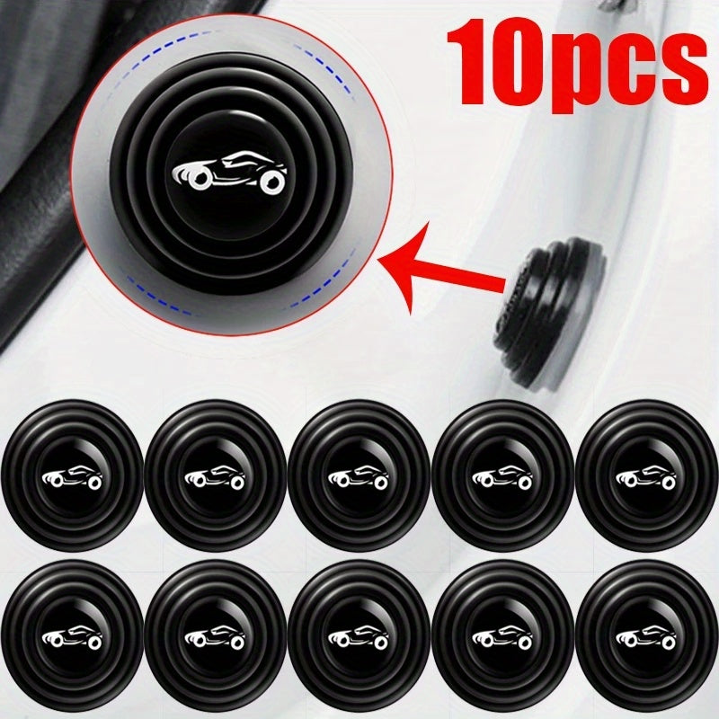 10Pcs Silicone Car Door Cushion Pads Shock Absorbing Soundproofing